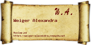 Weiger Alexandra névjegykártya